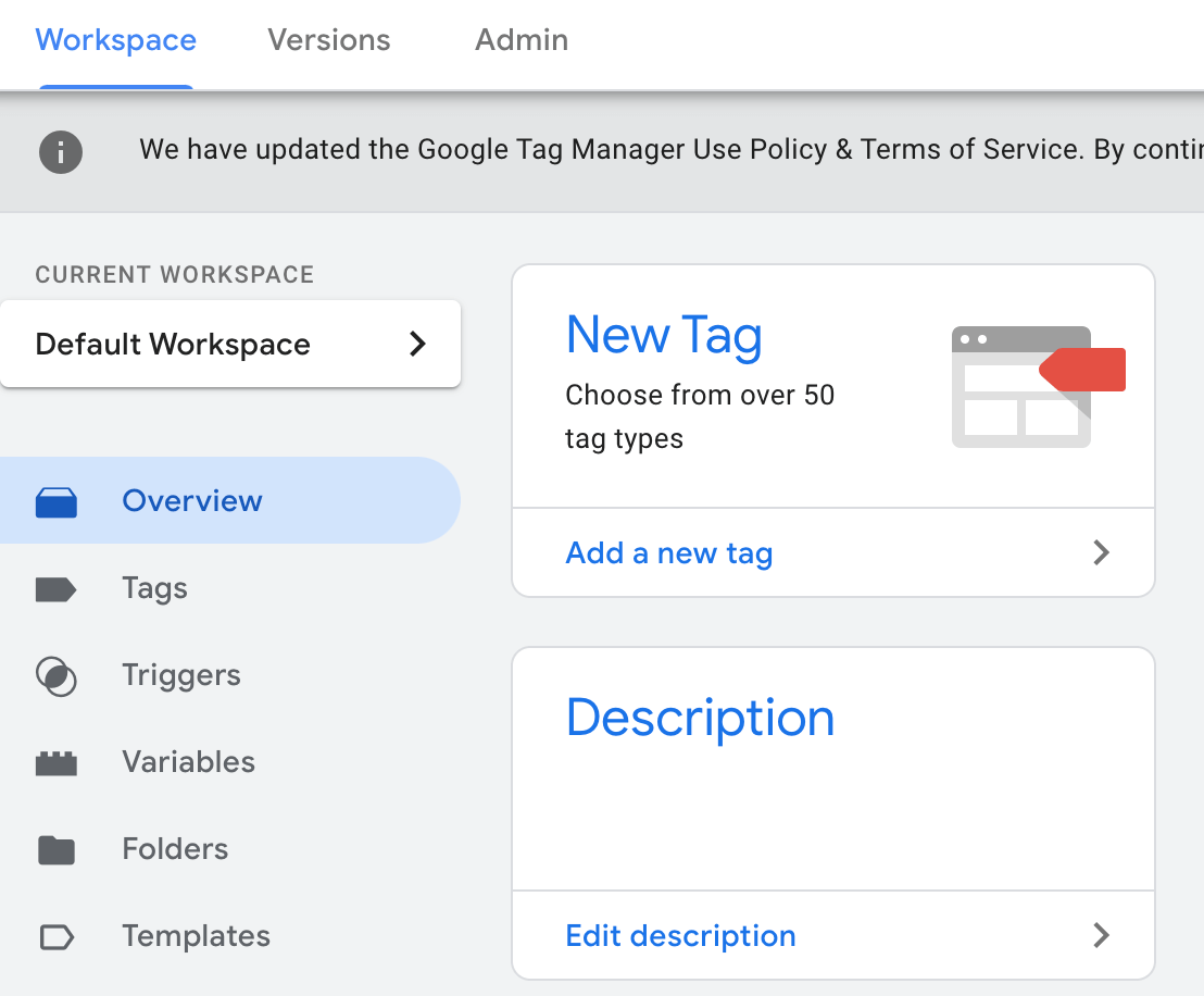 Google Tag Manager - New Tag